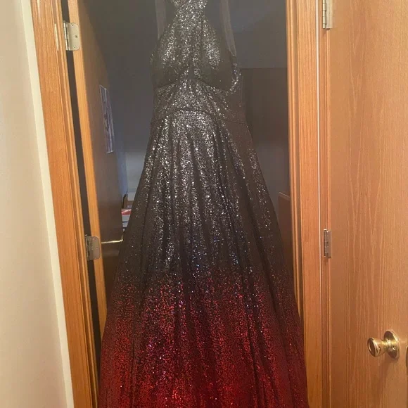 open lace back dress Off The Shoulder Long Sleeve Gold Mermaid Prom Dresses ARD1852